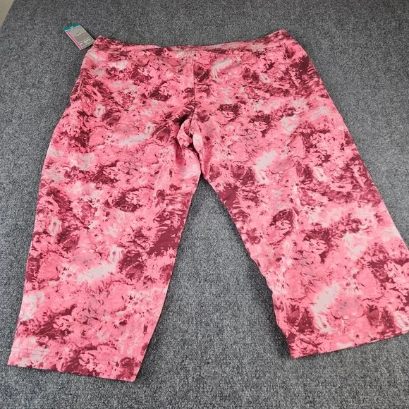 Emily B Active Wear Pink Tie Dye Capri Pants Plus Size 2X New NWT L-DS20 - Picture 7 of 8